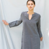 SHADE linen tunic shirt moss green - MOO Linen Shop