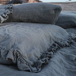 Small ruffle pillowcase SET white - MOO Linen Shop