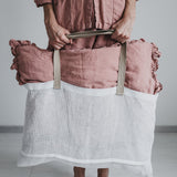 Small ruffle pillowcase SET white - MOO Linen Shop