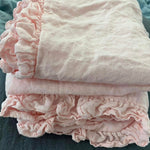 Small ruffle pillowcase SET white - MOO Linen Shop
