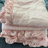 Small ruffle pillowcase SET white - MOO Linen Shop