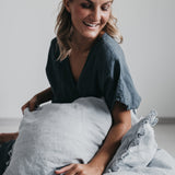 Small ruffle pillowcase SET white - MOO Linen Shop