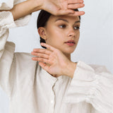 STELLA linen shirt dress white - MOO Linen Shop