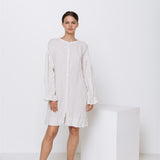 STELLA linen shirt dress white - MOO Linen Shop