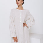 STELLA linen shirt dress white - MOO Linen Shop