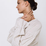 STELLA linen shirt dress white - MOO Linen Shop