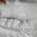 SUNNY rustic style duvet cover set white - MOO Linen Shop