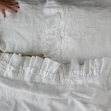 SUNNY rustic style duvet cover set white - MOO Linen Shop