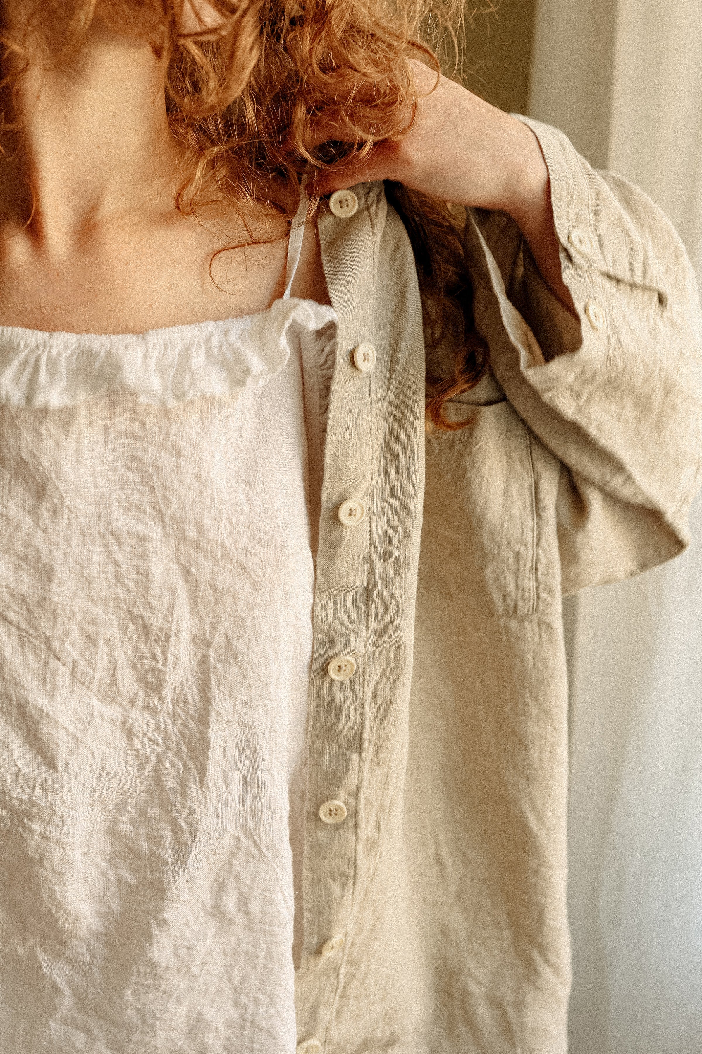 SWEET pajama set of 3 white - MOO Linen Shop