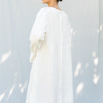 THE CITY linen dress antique white - MOO Linen Shop