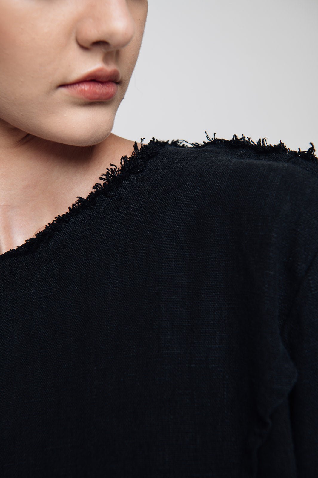 THE CITY linen dress antique white - MOO Linen Shop