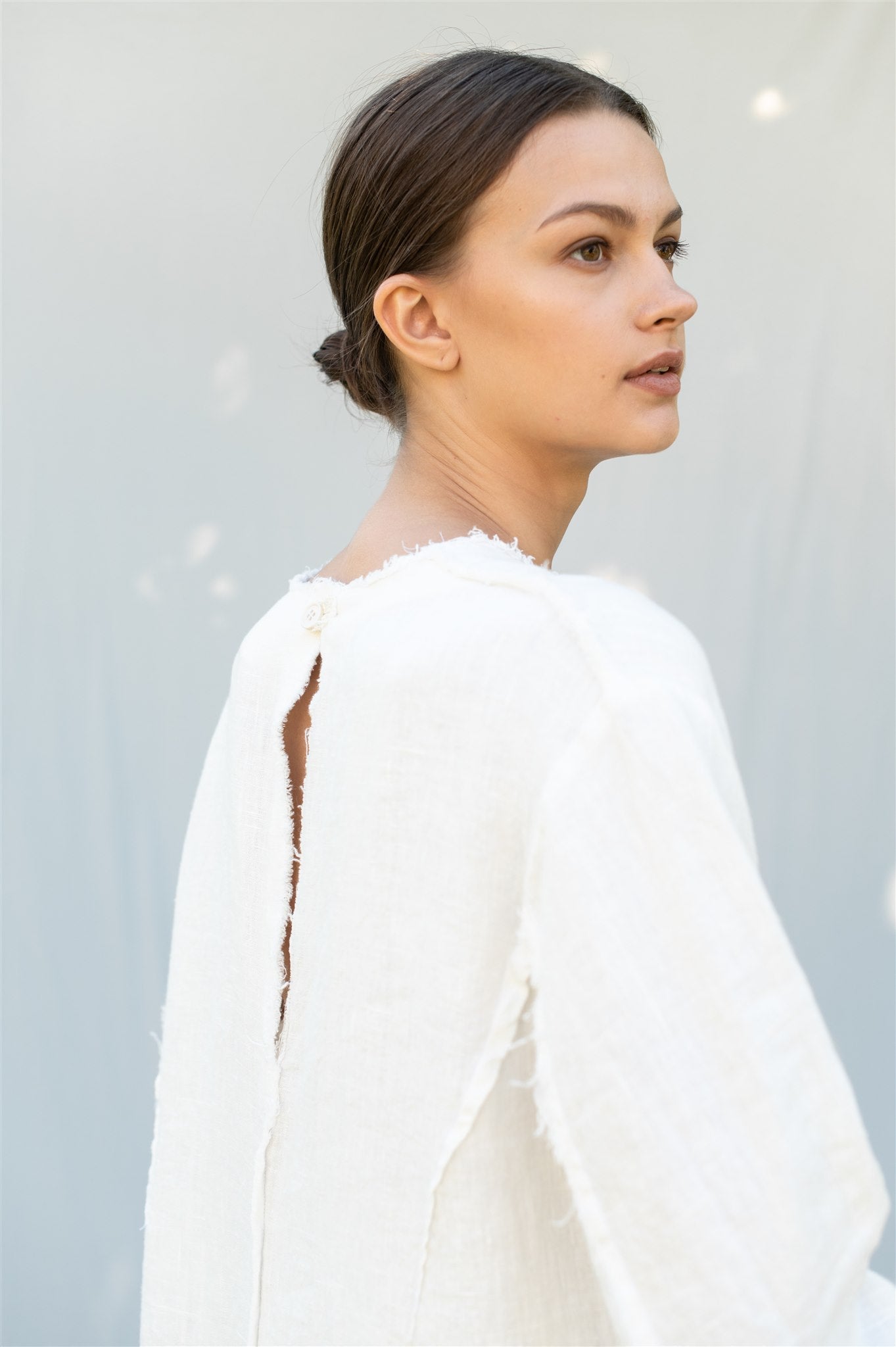 THE CITY linen dress antique white - MOO Linen Shop