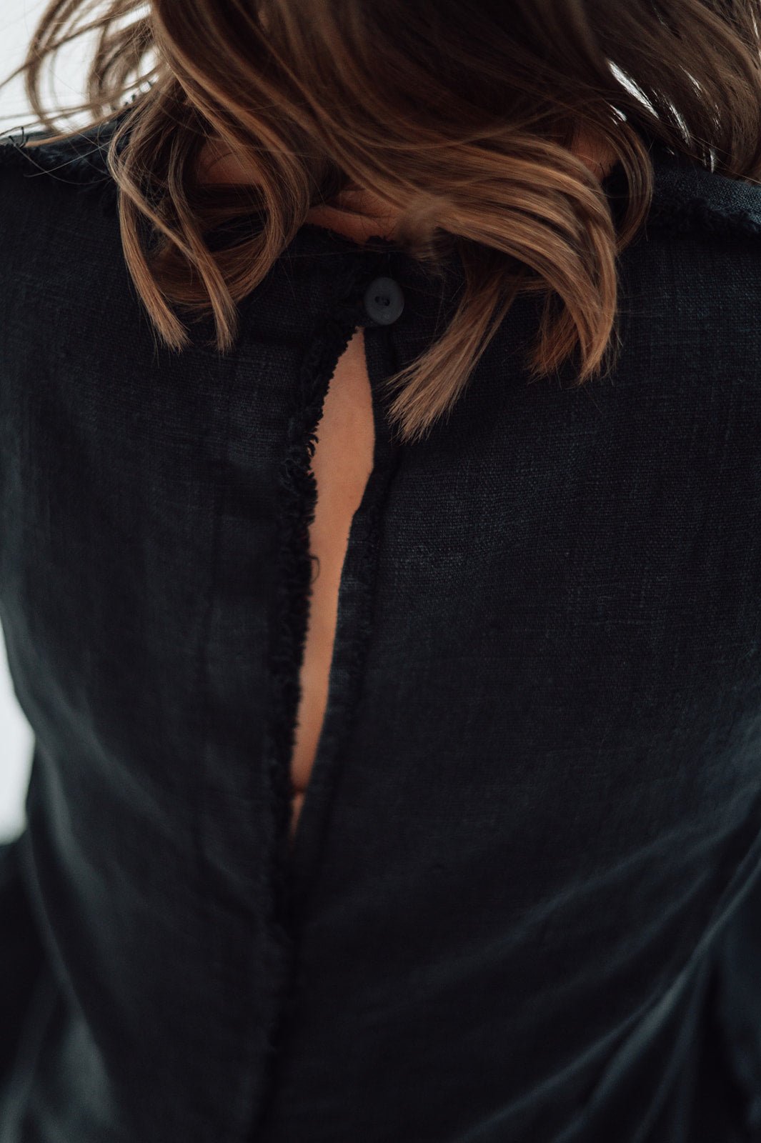 THE CITY linen dress antique white - MOO Linen Shop