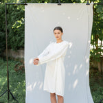 THE CITY linen dress antique white - MOO Linen Shop