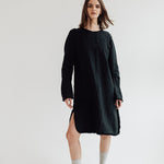 THE CITY linen dress antique white - MOO Linen Shop