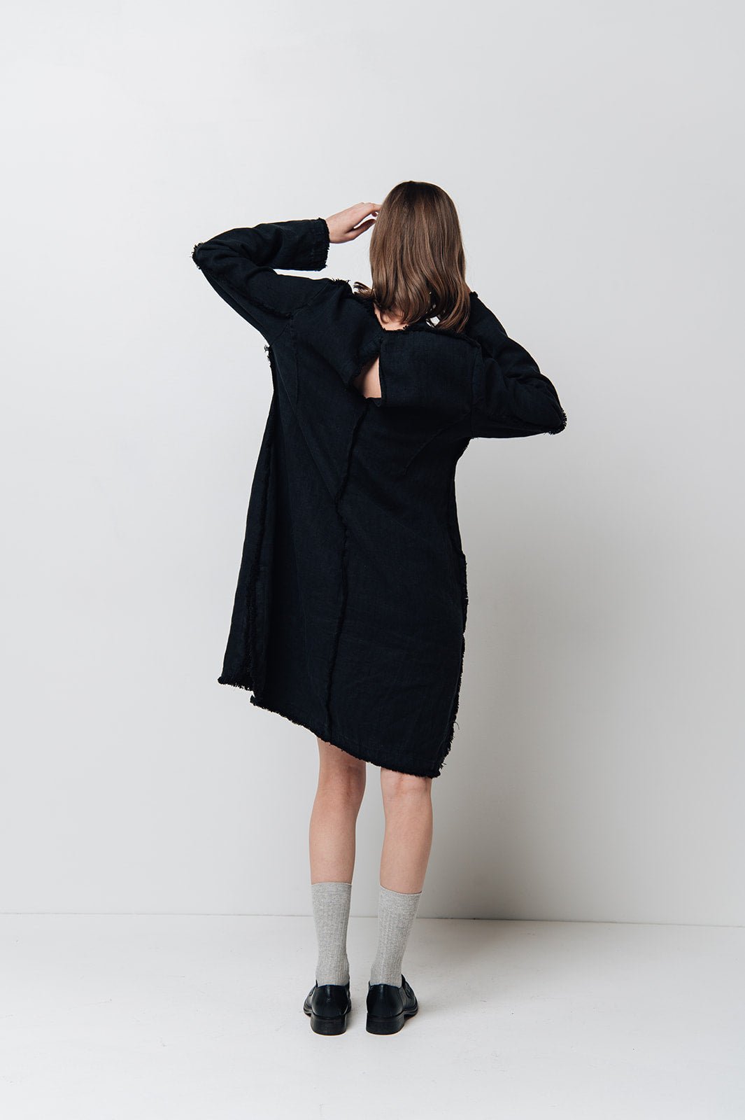 THE CITY linen dress antique white - MOO Linen Shop