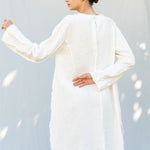 THE CITY linen dress antique white - MOO Linen Shop