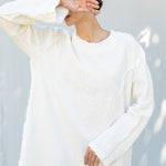 THE CITY linen dress antique white - MOO Linen Shop