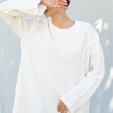 THE CITY linen dress antique white - MOO Linen Shop