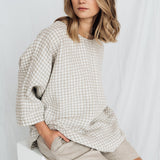 VANESSA boxy oversized shirt white - MOO Linen Shop