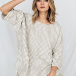 VANESSA boxy oversized shirt white - MOO Linen Shop