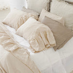 Washed Linen duvet cover set CREAM DREAM white - MOO Linen Shop