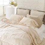 Washed Linen duvet cover set CREAM DREAM white - MOO Linen Shop