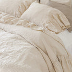 Washed Linen duvet cover set CREAM DREAM white - MOO Linen Shop