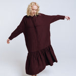 ZAIGA oversized linen dress ebony brown - MOO Linen Shop