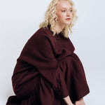 ZAIGA oversized linen dress ebony brown - MOO Linen Shop