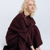 ZAIGA oversized linen dress ebony brown - MOO Linen Shop