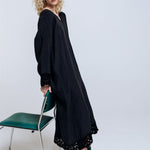 ZAIGA oversized linen dress charcoal - MOO Linen Shop