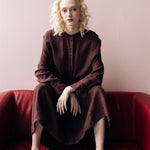 ZAIGA oversized linen dress ebony brown - MOO Linen Shop