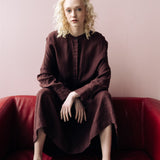 ZAIGA oversized linen dress ebony brown - MOO Linen Shop