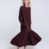 ZAIGA oversized linen dress ebony brown - MOO Linen Shop