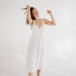 ZOOM beach strap dress cream - MOO Linen Shop