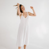 ZOOM beach strap dress cream - MOO Linen Shop