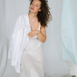 ZOOM beach strap dress cream - MOO Linen Shop