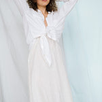 ZOOM beach strap dress cream - MOO Linen Shop