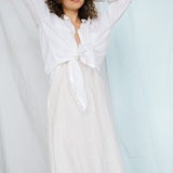 ZOOM beach strap dress cream - MOO Linen Shop