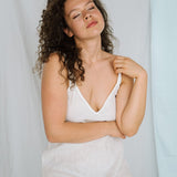 ZOOM beach strap dress cream - MOO Linen Shop