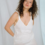 ZOOM beach strap dress cream - MOO Linen Shop