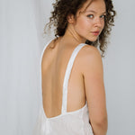 ZOOM beach strap dress cream - MOO Linen Shop