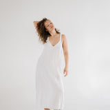 ZOOM beach strap dress cream - MOO Linen Shop